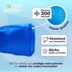 Bâche à Bulles Pour Piscine Rectangulaire 5 X 3 M 300 Microns - Ravigarden -Raviday Piscine 032025 bache a bulle top2 v2 4