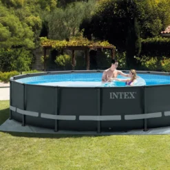 Piscine Tubulaire Ronde Intex Ultra XTR 4,88 X 1,22m -Raviday Piscine 26326gn piscine tubulaire intex ultra xtr frame 4 88 1 22 m couple