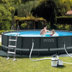 Piscine Tubulaire Ronde Intex Ultra XTR 4,88 X 1,22m -Raviday Piscine 26326gn piscine tubulaire intex ultra xtr frame 4 88 1 22 m equipement