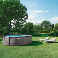Piscine Tubulaire Ronde Intex Baltik 4,57 X 1,22 M -Raviday Piscine 26742np piscine tubulaire ronde intex baltik 4 57 122 ambiance