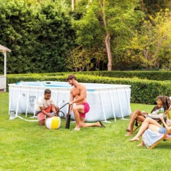 Piscine Tubulaire Rectangulaire Intex Chevron 4 X 2 X 1 M -Raviday Piscine 26780np piscine tubulaire rectangulaire intex chevron 4 2 1 m installation