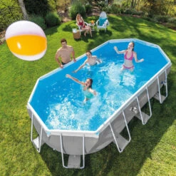 Piscine Tubulaire Ovale Intex Prism Frame 6,10 X 3,05 X 1,22 M -Raviday Piscine 26798np piscine tubulaire intex prism frame ovale 610 305 122 m jeux