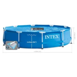 Piscine Tubulaire Intex Metal Frame 3,05 X 0,76 M + Épurateur 1 M³/h -Raviday Piscine 28202np piscine metalframe pool 3 05 x 0 76 m epurateur intex dimensions