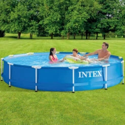 Piscine Tubulaire Intex Metal Frame 3,66 X 0,76 M + épurateur 1,7 M³/h -Raviday Piscine 28212np piscine metalframe pool 3 66 x 0 76 ambiance famille