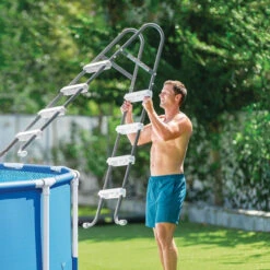 Kit Piscine Tubulaire Ronde Intex Metal Frame 4,57 X 1,22 M -Raviday Piscine 28242np6 kit piscine metalframe pool 457 122 m intex echelle