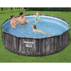 Piscine Tubulaire Ronde Bestway Steel Pro Max Imitation Bois 3,66 X 1,00 M -Raviday Piscine 5614x
