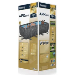 Piscine Tubulaire Rectangulaire Bestway APX 365 5,49 X 2,74 X 1,32 M + Filtration + Accessoires -Raviday Piscine 561ka piscine tubulaire rectangulaire bestway apx 365 549 274 132 packaging