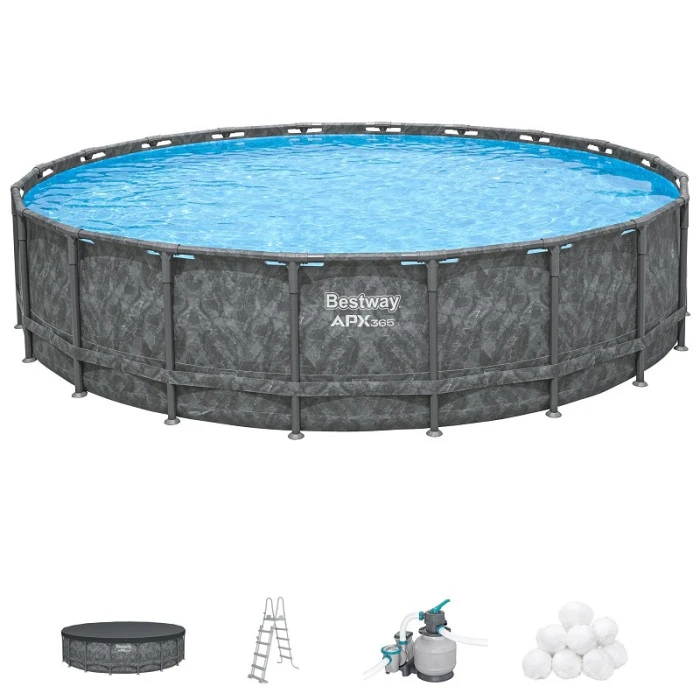 Piscine Tubulaire Ronde Bestway APX 365 6,10 X 1,32 M + Filtration + Accessoires 2 Piscine Tubulaire Ronde Bestway APX 365 6,10 X 1,32 M + Filtration + Accessoires – Image 2