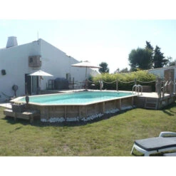 Piscine En Bois Octogonale Ubbink Océa 8,60 X 4,70 X 1,30 M - Liner Beige 5 Piscine En Bois Octogonale Ubbink Océa 8,60 X 4,70 X 1,30 M - Liner Beige -Raviday Piscine 7504509 piscine bois octogonale ubbink ocea 470 860 beige ambiance 2