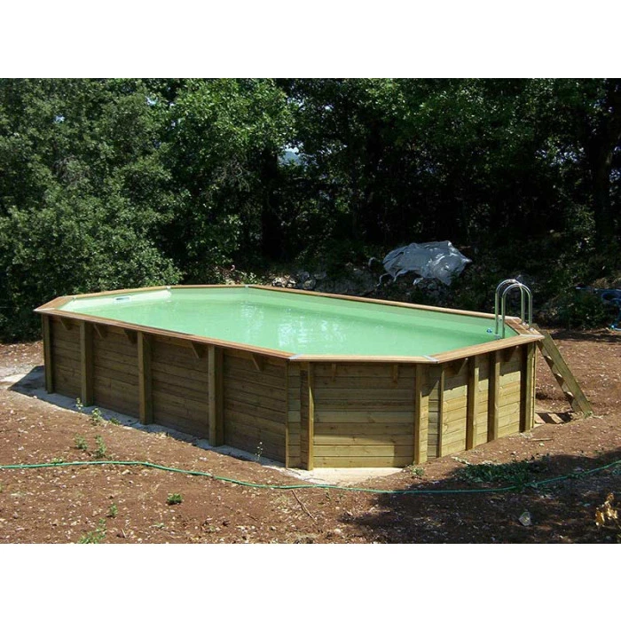 Piscine En Bois Octogonale Ubbink Océa 8,60 X 4,70 X 1,30 M - Liner Beige 2 Piscine En Bois Octogonale Ubbink Océa 8,60 X 4,70 X 1,30 M - Liner Beige – Image 2