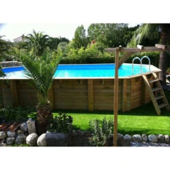 Piscine En Bois Octogonale Ubbink Océa 8,60 X 4,70 X 1,30 M - Liner Bleu -Raviday Piscine 7504509 piscine bois octogonale ubbink ocea 470 860 bleu ambiance 2