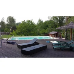 Piscine En Bois Rectangulaire Ubbink Azura 5,05 X 3,50 X 1,26 M - Liner Bleu -Raviday Piscine 7504754 piscine bois rectangulaire ubbink sunwater 300 555 bleu 2 1