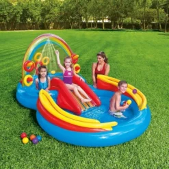 Aire De Jeux Gonflable Arc-en-Ciel Intex -Raviday Piscine aire de jeux arc en ciel ambiance min