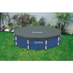 Bâche De Protection Pour Piscine Tubulaire Ronde Intex Ø 4,57 M