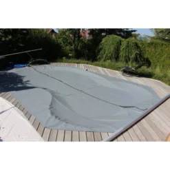 Couverture De Sécurité 4 Saisons Cov'Top - Piscine Entre 3,5 X 7 M Et 4 X 8 M - Gris -Raviday Piscine covt20x04mgd couverture 4 saisons cov top gris poolco 2 4