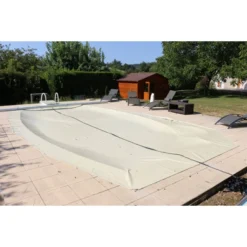 Couverture De Sécurité 4 Saisons Cov'Top - Piscine Entre 3,5 X 7 M Et 4 X 8 M - Beige -Raviday Piscine covt20x04msd couverture 4 saisons cov top beige poolco 1 4