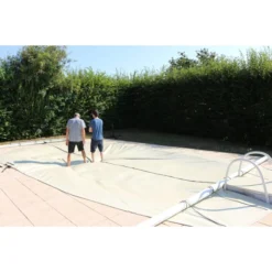 Couverture De Sécurité 4 Saisons Cov'Top - Piscine Entre 3,5 X 7 M Et 4 X 8 M - Beige -Raviday Piscine covt20x04msd couverture 4 saisons cov top beige poolco 5 4