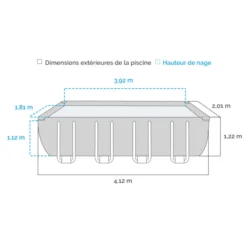 Piscine Tubulaire Rectangulaire Bestway Power Steel 4,12 X 2,01 X 1,22 Aspect Résine 8 Piscine Tubulaire Rectangulaire Bestway Power Steel 4,12 X 2,01 X 1,22 Aspect Résine -Raviday Piscine dimensions piscine tubulaire rectangulaire bestway power steel 412 201 122 1