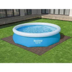 Tapis Effet Bois Pour Spa Et Piscine Bestway 3m² - 12 Dalles -Raviday Piscine lot de 12 dalles de protection de sol en mousse 5080 x 5080 cm effet bois pour piscine et spa bestway 1