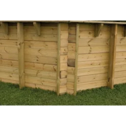 Piscine En Bois Hexagonale Ubbink Azura 4,10 X 1,20 M - Liner Bleu + Bâche à Bulles -Raviday Piscine paroi renforc e reduit min