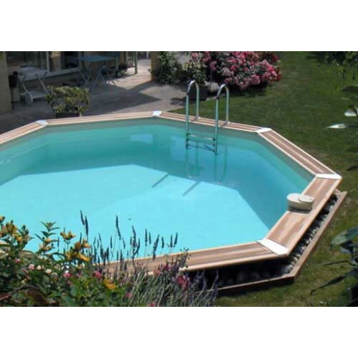 Piscine En Bois Octogonale Ubbink Océa 5,80 X 1,30 M - Liner Beige 2 Piscine En Bois Octogonale Ubbink Océa 5,80 X 1,30 M - Liner Beige – Image 2