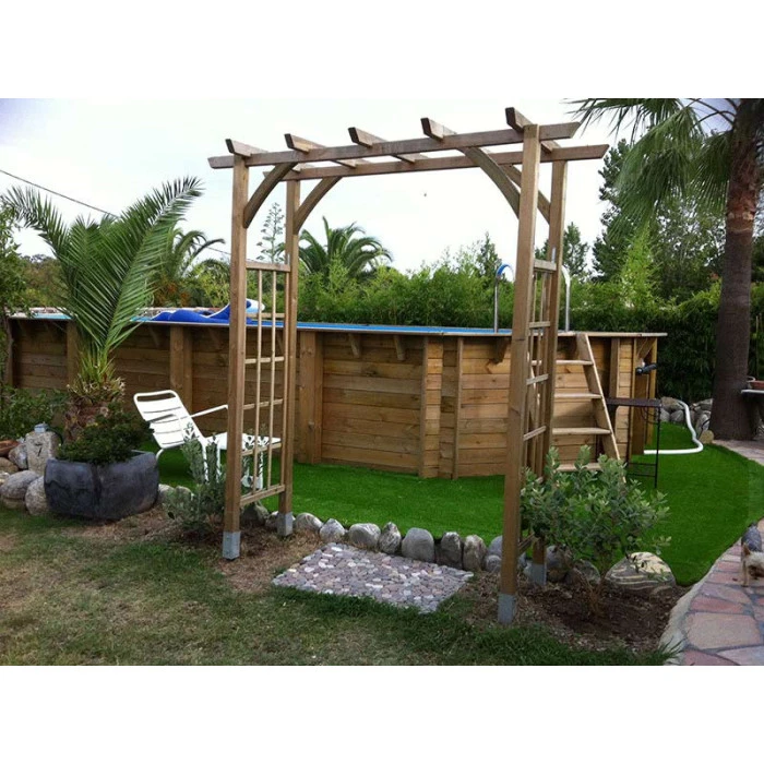 Ubbink Piscine En Bois Octogonale 8,60 X 4,70 X 1,30 M - Liner Gris 3 Ubbink Piscine En Bois Octogonale 8,60 X 4,70 X 1,30 M - Liner Gris – Image 3