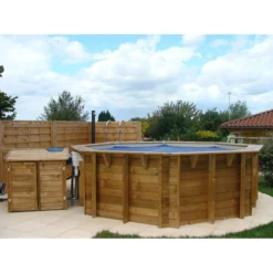 Piscine En Bois Octogonale Ubbink Océa 4,30 X 1,20 M - Liner Bleu -Raviday Piscine piscine bois octogonale ubbink ocea 580 couverte 7