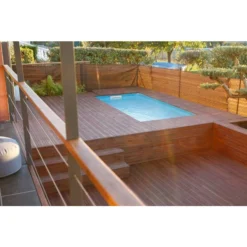 Piscine En Bois Rectangulaire Ubbink Sunwater 3,50 X 2,00 X 0,71 M - Liner Bleu -Raviday Piscine piscine en bois ubbink sunwater 200x350 ambiance 3