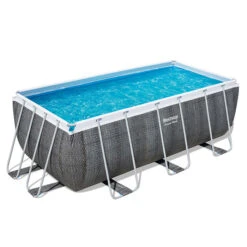 Piscine Tubulaire Rectangulaire Bestway Power Steel 4,12 X 2,01 X 1,22 Aspect Résine