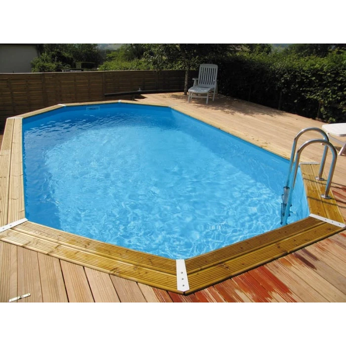 Piscine En Bois Octogonale Ubbink Azura 4,90 X 3,55 X 1,30 M - Liner Bleu 3 Piscine En Bois Octogonale Ubbink Azura 4,90 X 3,55 X 1,30 M - Liner Bleu – Image 3