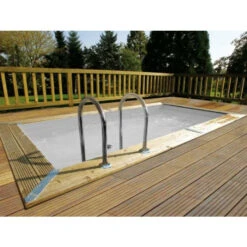 Piscine En Bois Rectangulaire Ubbink Linéa 4,50 X 2,50 X 1,40 M - Liner Gris